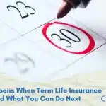 Calendar showing term life insurance expiration date