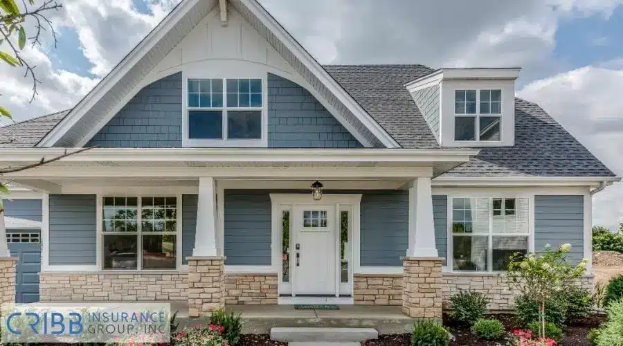 House with blue sidings