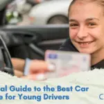 Young driver holding car insurance card