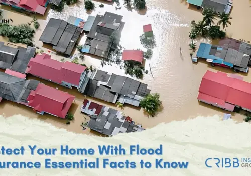 Flooded neighborhood showing flood damage