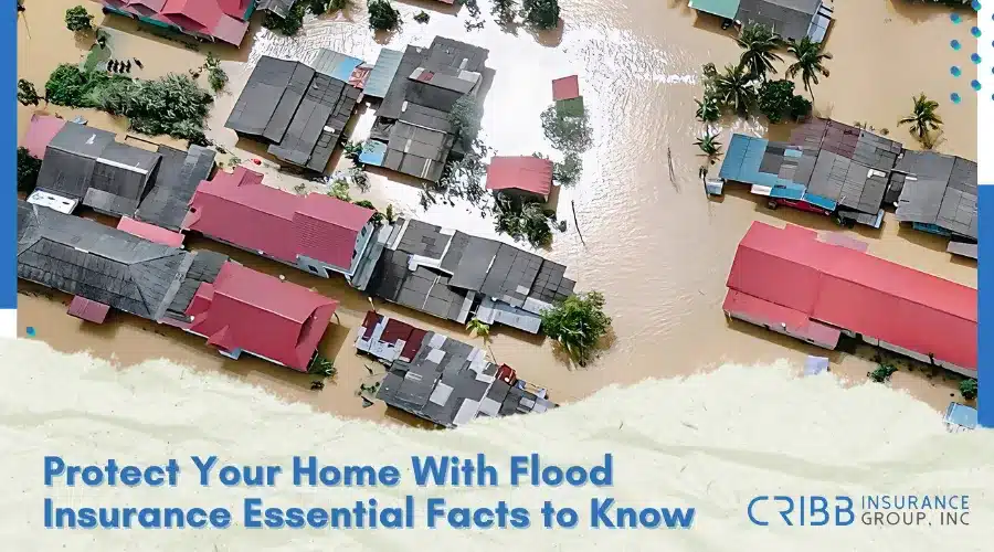 Flooded neighborhood showing flood damage