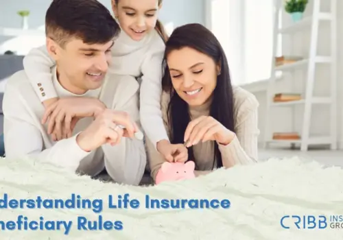 Happy family enjoying financial security at home