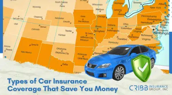 Map of mandatory car insurance coverage laws in the US