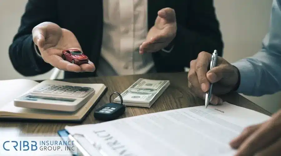 Happy family with insured car for peace of mind