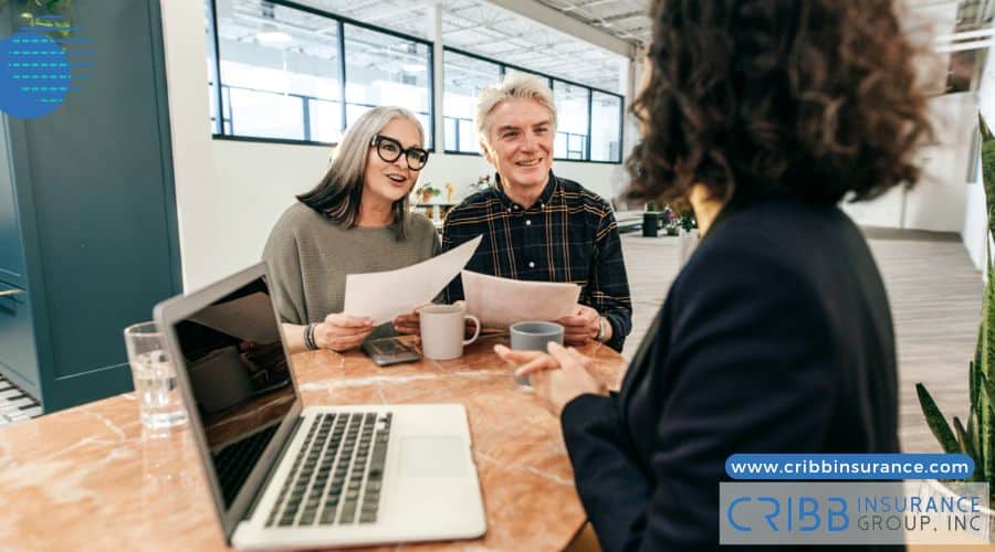 Insurance agent helping customer with car policy